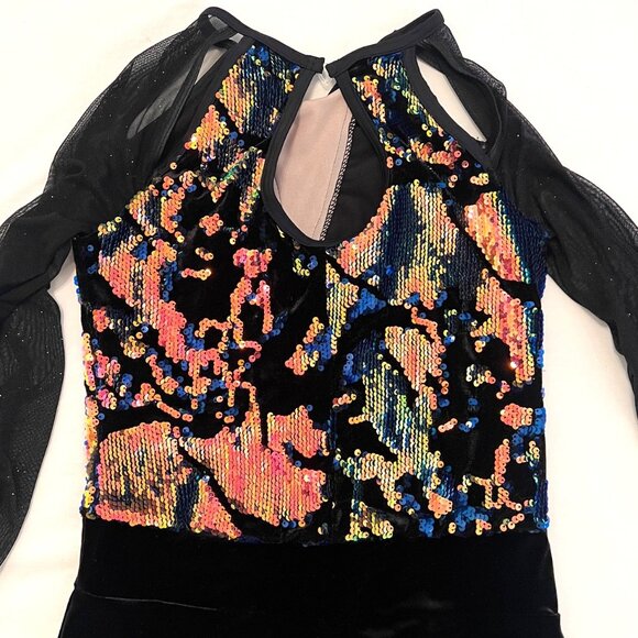 Weissman Adult Dance Costume Jazz Sequin Tap Romper Shorts MA Back Velvet - Picture 6 of 11